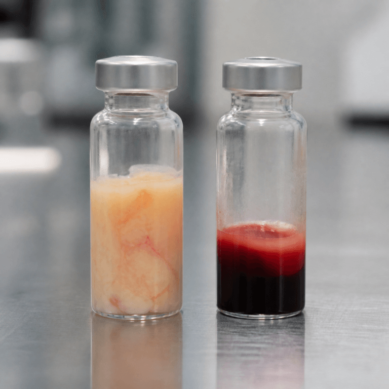 Stem Cell Yield compared in two vials of adipose tissue and bone marrow aspirate