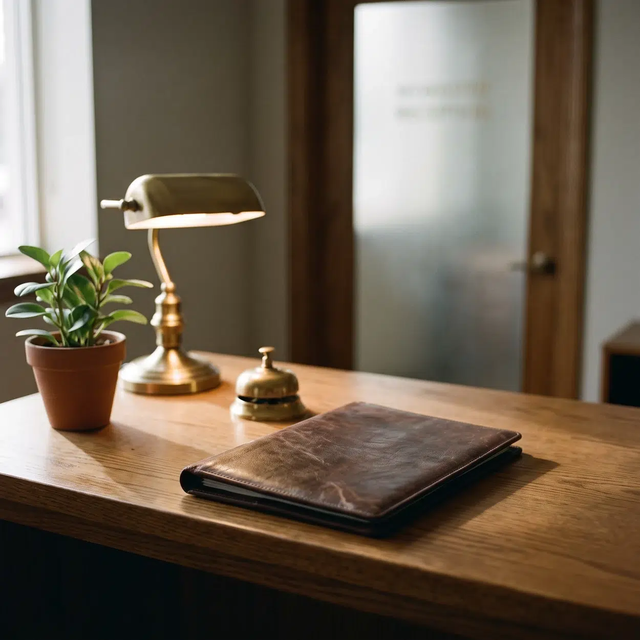 Aatb Accreditation: What The 15Th Edition Standards Cover, How To Check A Bank, And What Changes January 31, 2027 1 Oak reception counter with a brass bell, lamp and leather folio, the first stop when checking aatb accreditation